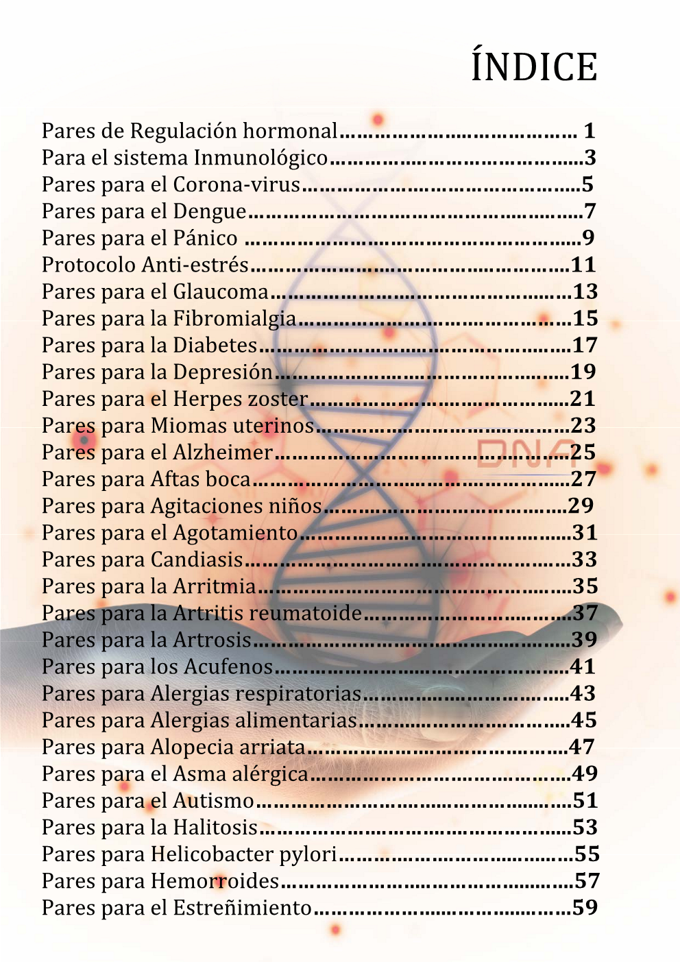 Índice - Manual 1 de Laminas de pares especiales - Ed. 2026